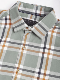 VASTRADO Men Classic Slim Fit Opaque Checked Casual Shirt