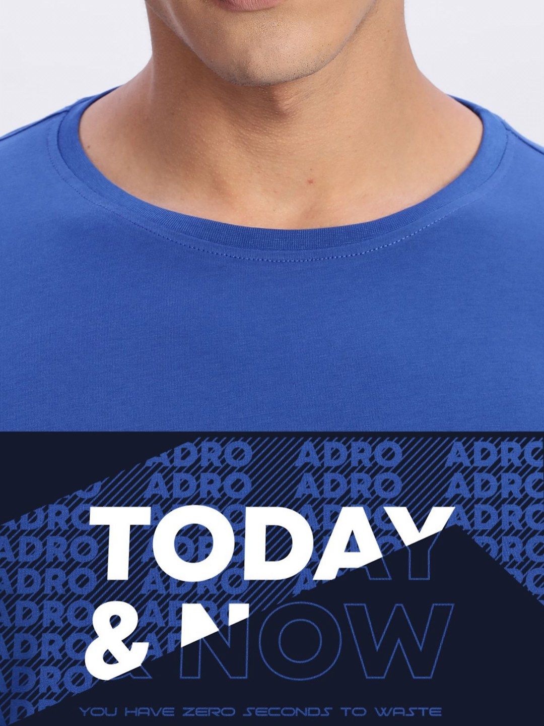 ADRO Men Typography Printed Round Neck Cotton T-shirt
