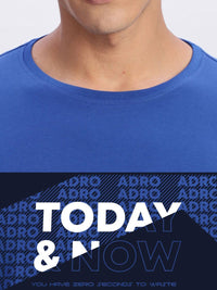 ADRO Men Typography Printed Round Neck Cotton T-shirt