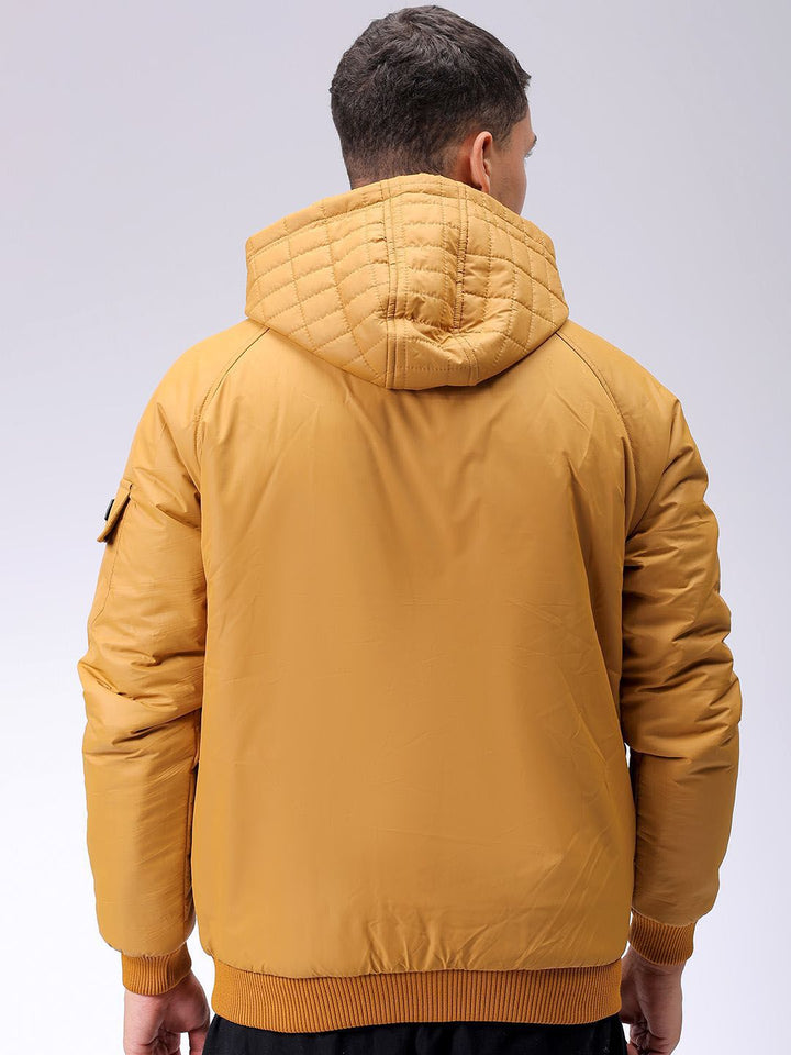 The Indian Garage Co Men Hooded Slim Fit Bomber Jacket