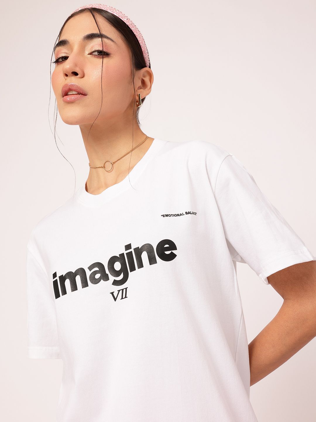 DressBerry Digital Dreams Printed Relaxed Fit T-shirt