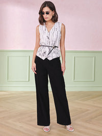 AND Printed V-Neck Top