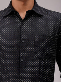The Indian Garage Co. X Luxe Men Cutaway Collar Micro Ditsy Printed Slim Fit Formal Shirt