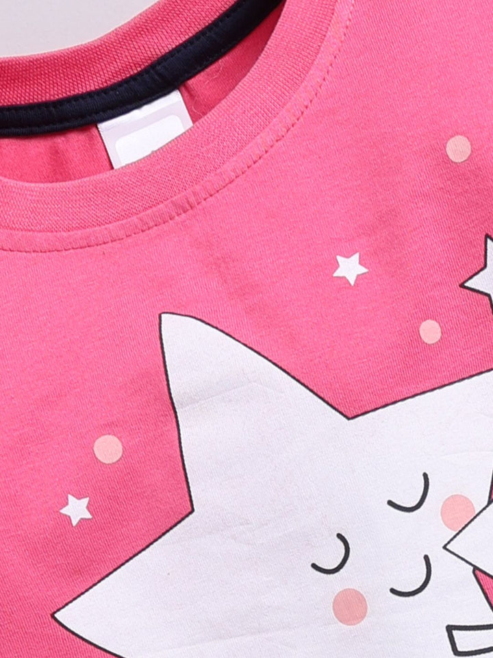 Moms Love Girls Printed Pure Cotton T-Shirt With Joggers
