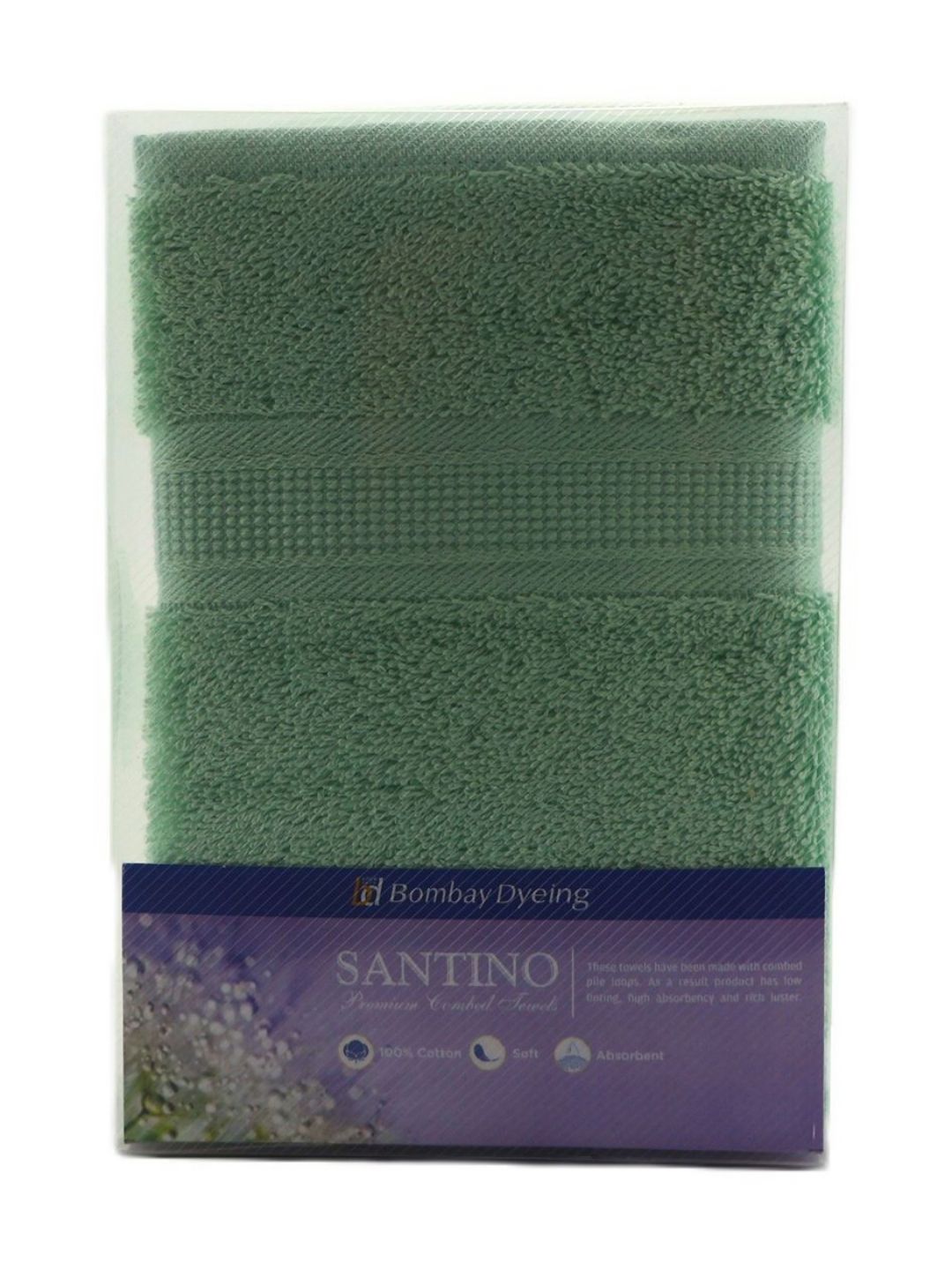 BOMBAY DYEING Santino Green 2 Pieces Pure Cotton 550 GSM Hand Towels