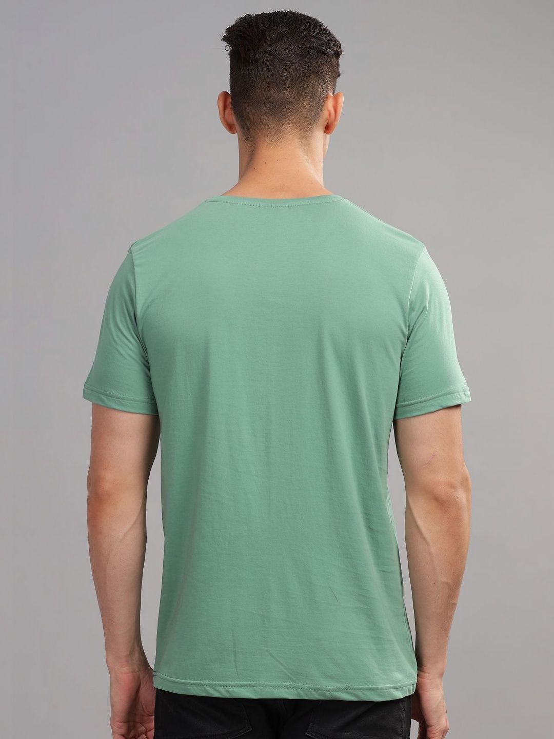 ADRO Men Printed Raw Edge T-shirt