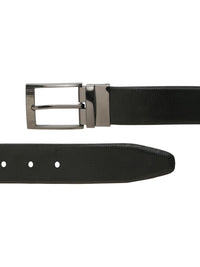 Teakwood Leathers Men Textured Leather Reversible Formal Belt