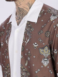 Eszett Bandana Ethnic Motifs Printed Cuban Collar Cotton Shirt
