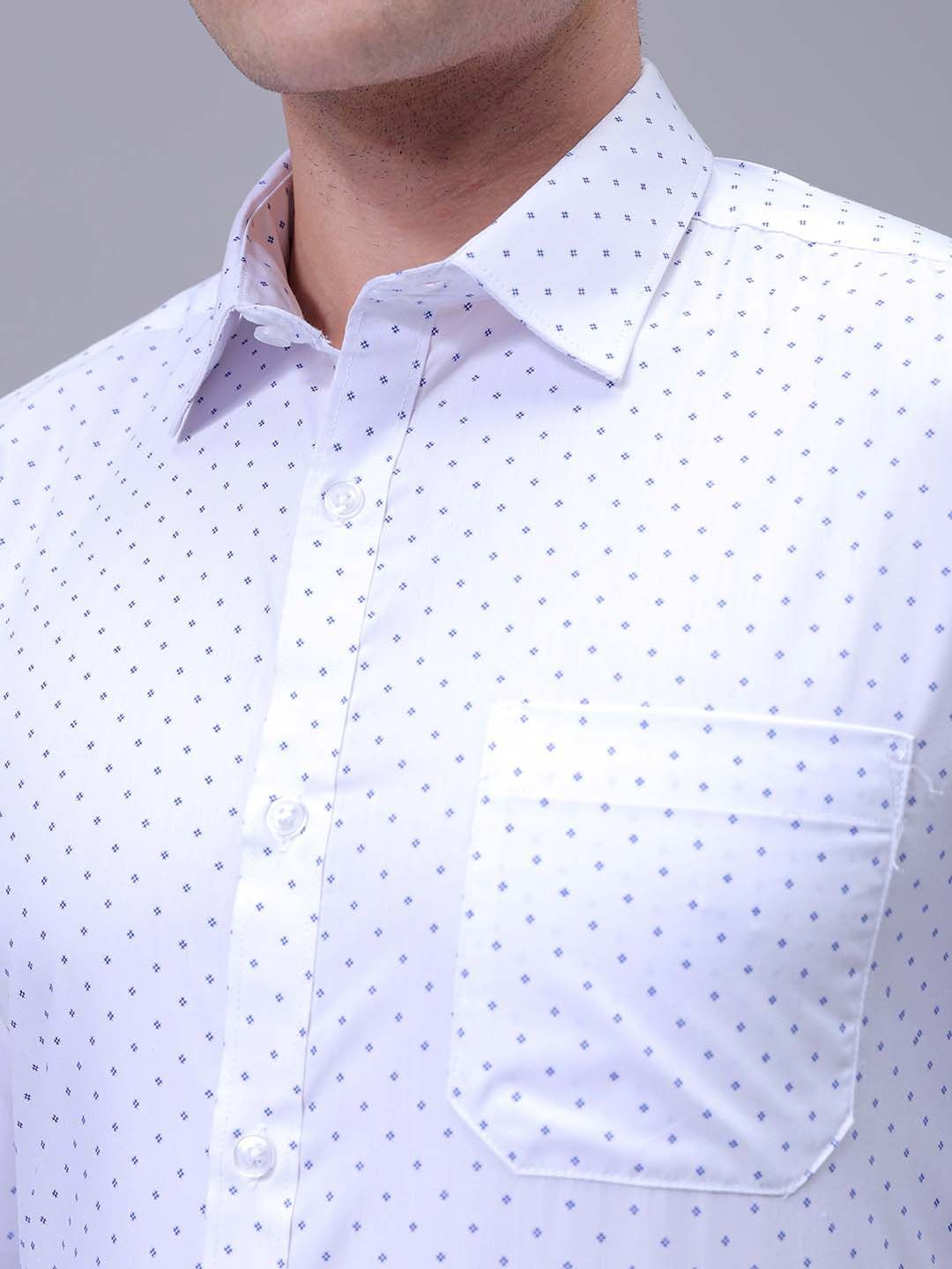 The Indian Garage Co. X Luxe Men Slim Fit Micro Ditsy Printed Cotton Formal Shirt
