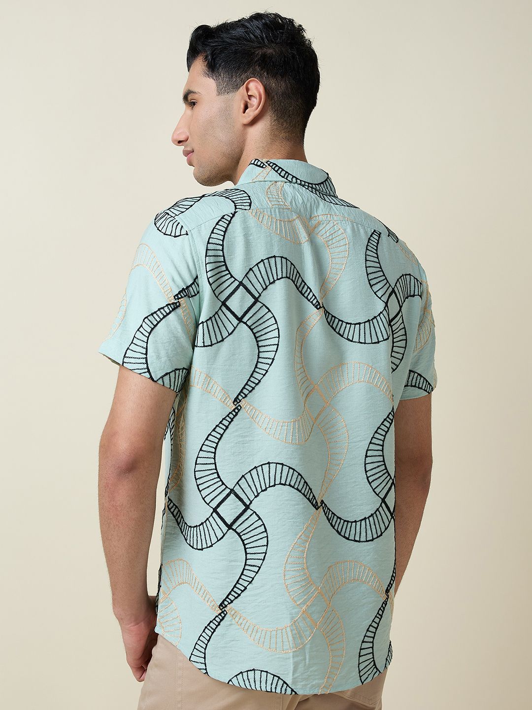 Thomas Scott Men Embroidered Regular Fit Casual Shirt