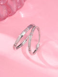 Set Salty Unisex dari 2 Regal Radiance Stone Stone Ring untuk teman wanita & teman lelaki