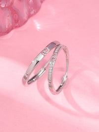 Set Salty Unisex dari 2 Regal Radiance Stone Stone Ring untuk teman wanita & teman lelaki