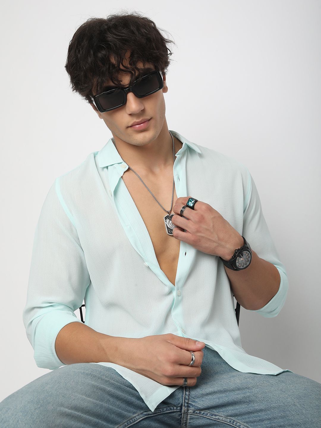 Vastrado Men Classic Spread Collar Pepejal Slim Shirt Shirt Shirt