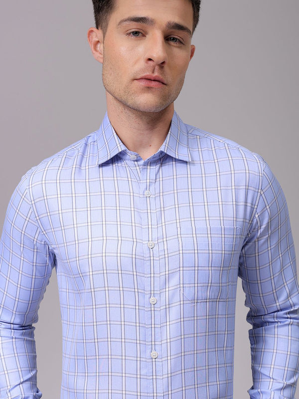 The Indian Garage Co. X Luxe Men Slim Fit Opaque Checked Formal Shirt