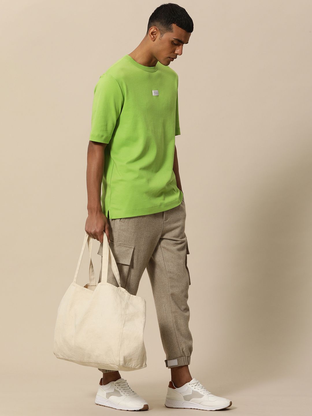Mr Bowerbird Men Green Pure Cotton Philosophy Oversized T-shirt