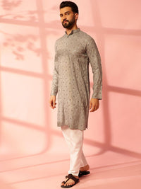Anouk Men Embroidered Regular Mirror Work Pure Cotton Kurta with Pyjamas