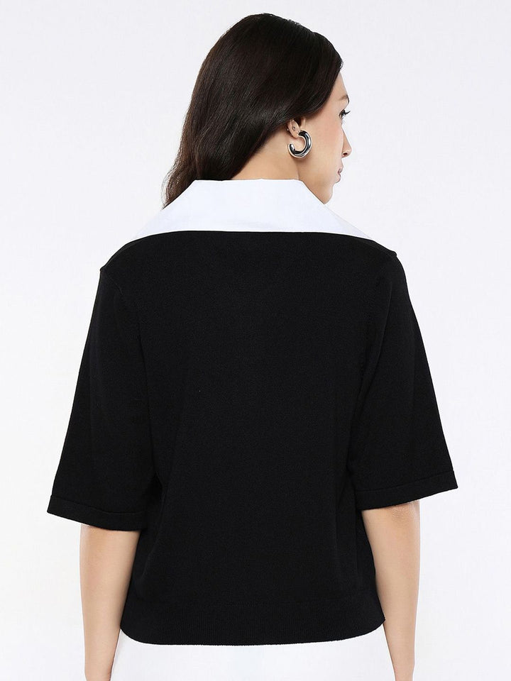 RAREISM Flared Sleeve Cotton Styled Back Top