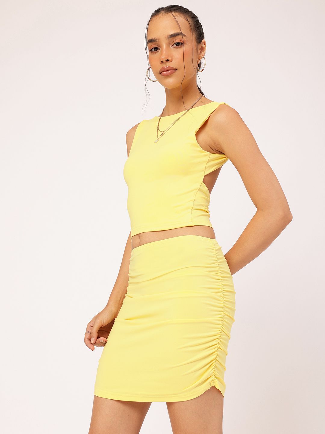 DressBerry Chasing Sunrise Cut-Out Sleeveless Ruched Co-Ords