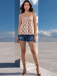 Mamicha Polka Dot Print Top