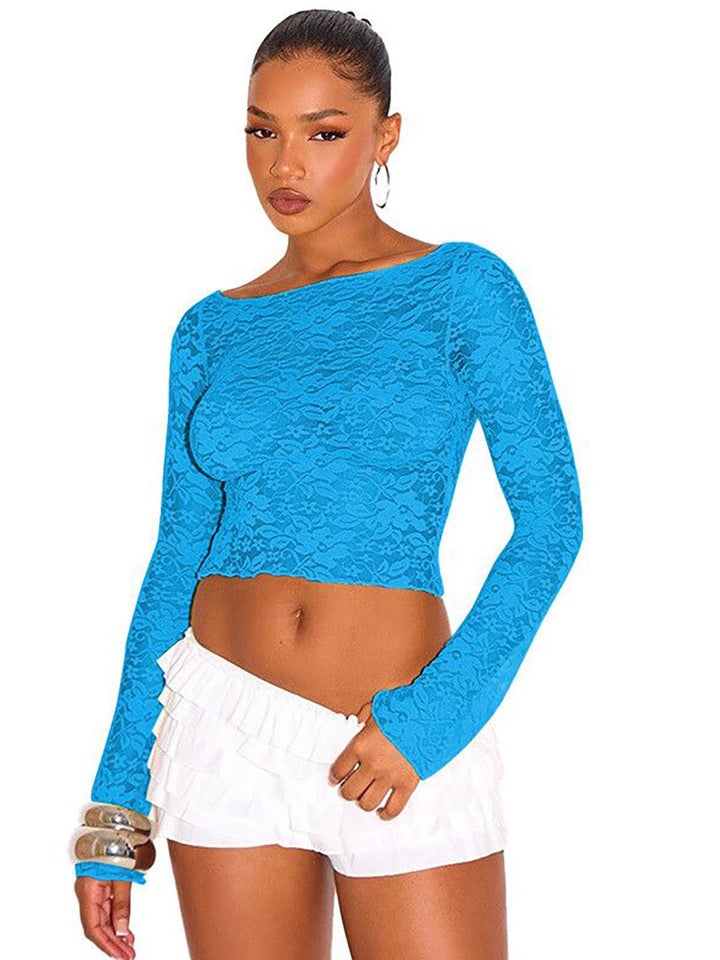DressBerry Women Self Design Boat Neck Crop Top