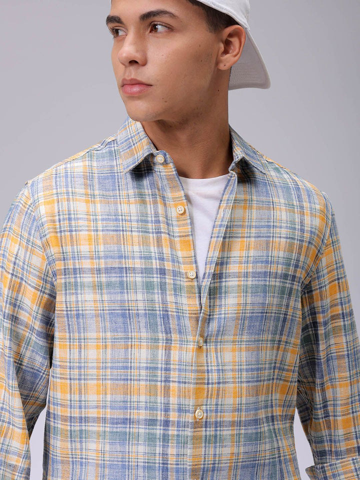 The Indian Garage Co Men Slim Fit Multi Stripes Opaque Striped Casual Shirt