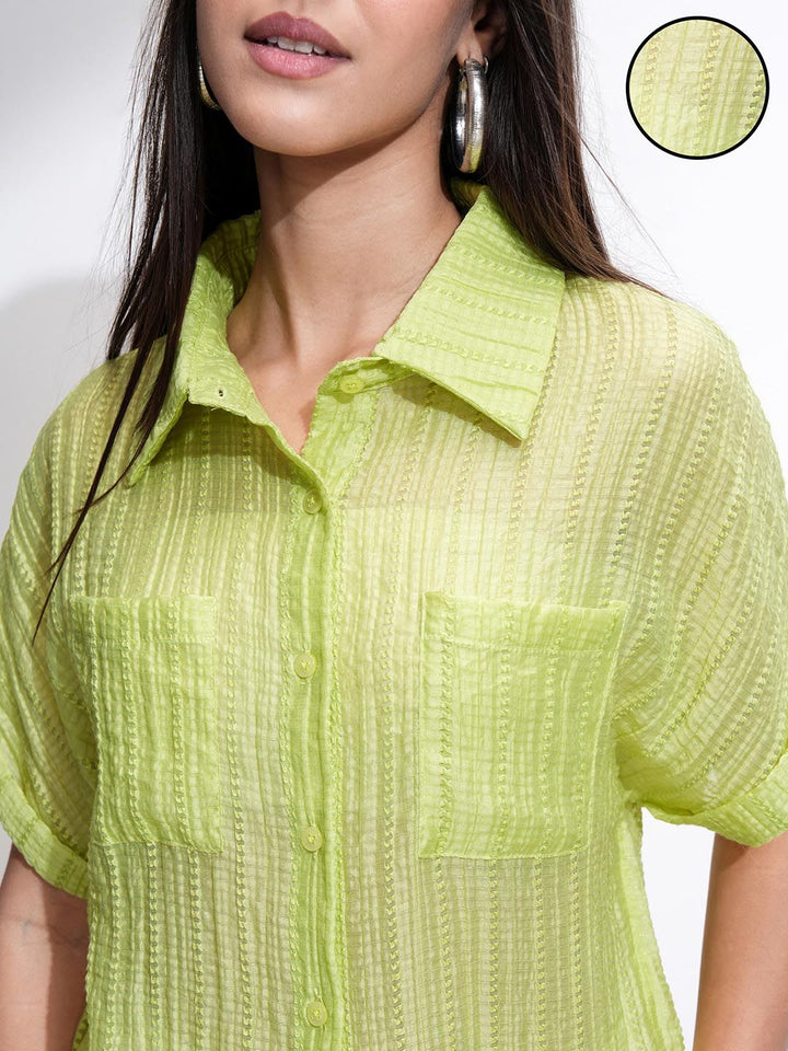 Tokyo Talkies Women Solid Relaxed Fit Shirt