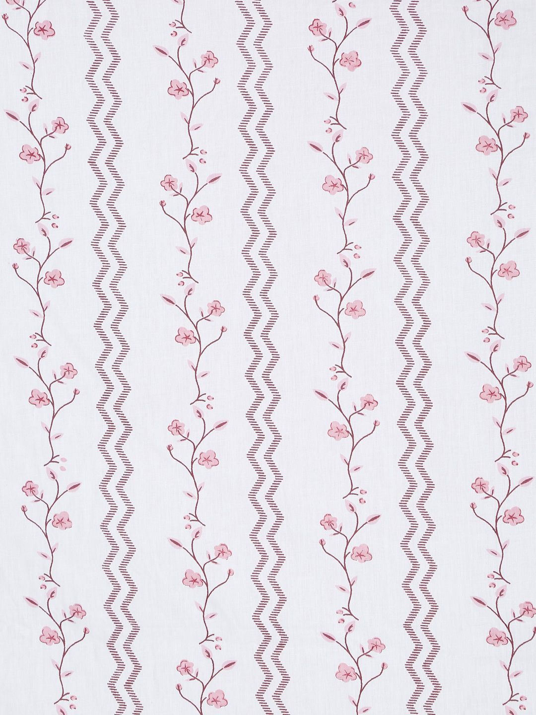 KLOTTHE White & Pink Floral 400 TC Pure Cotton Super King Bedsheet With 2 Pillow Cover