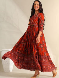 Mamicha Floral Print Fit & Flare Maxi Dress