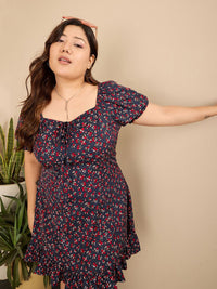Berrylush Curve Plus Size Floral Printed A-Line Dress