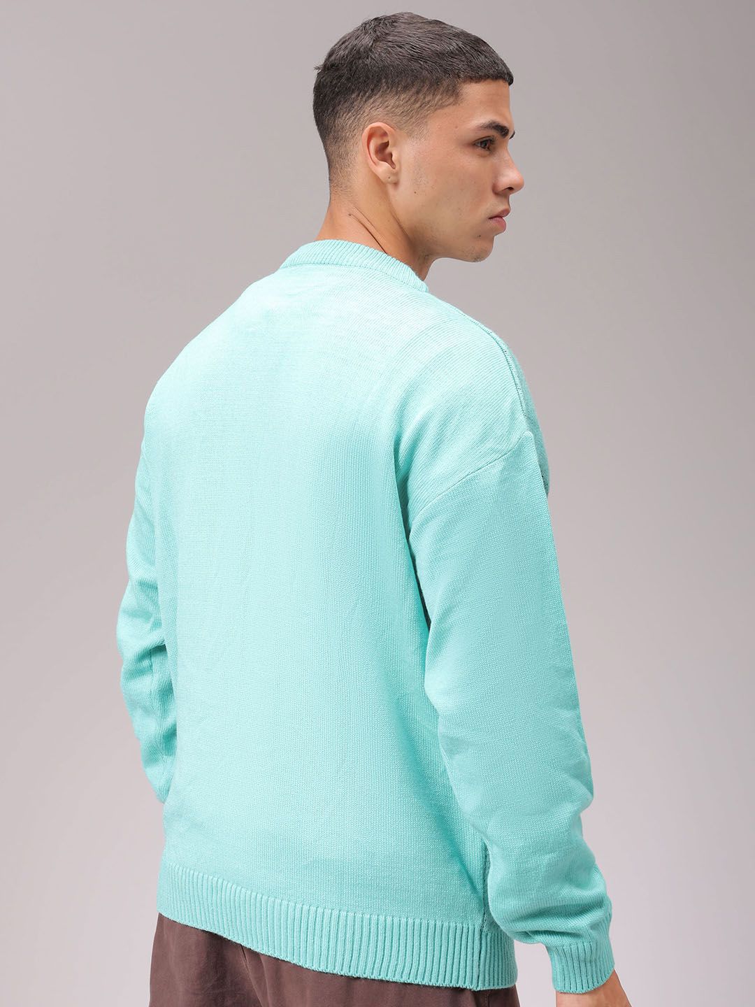 The Indian Garage Co Men Self Design Pullover Sweater