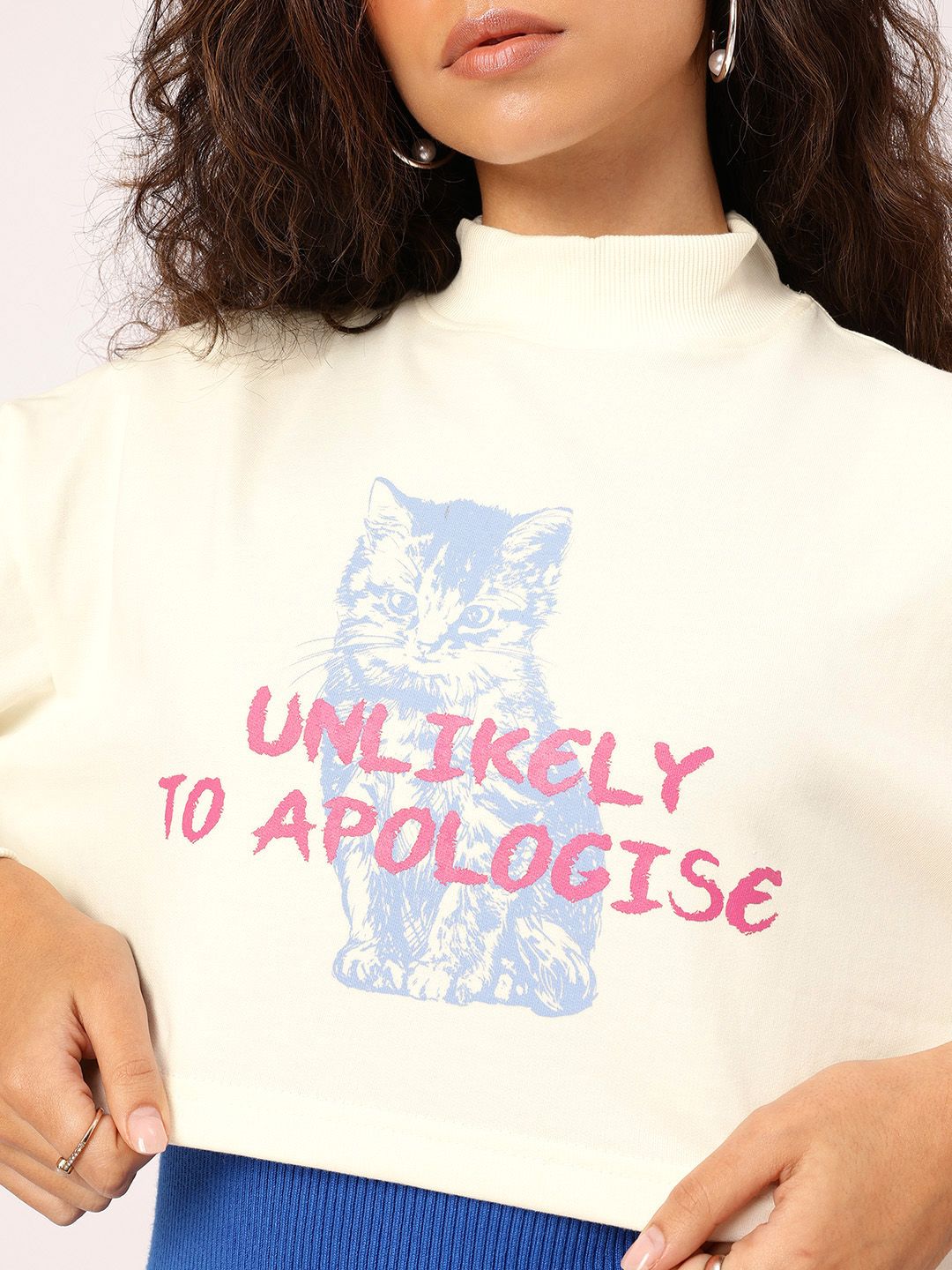 DressBerry Printed Boxy Crop Sweatshirt