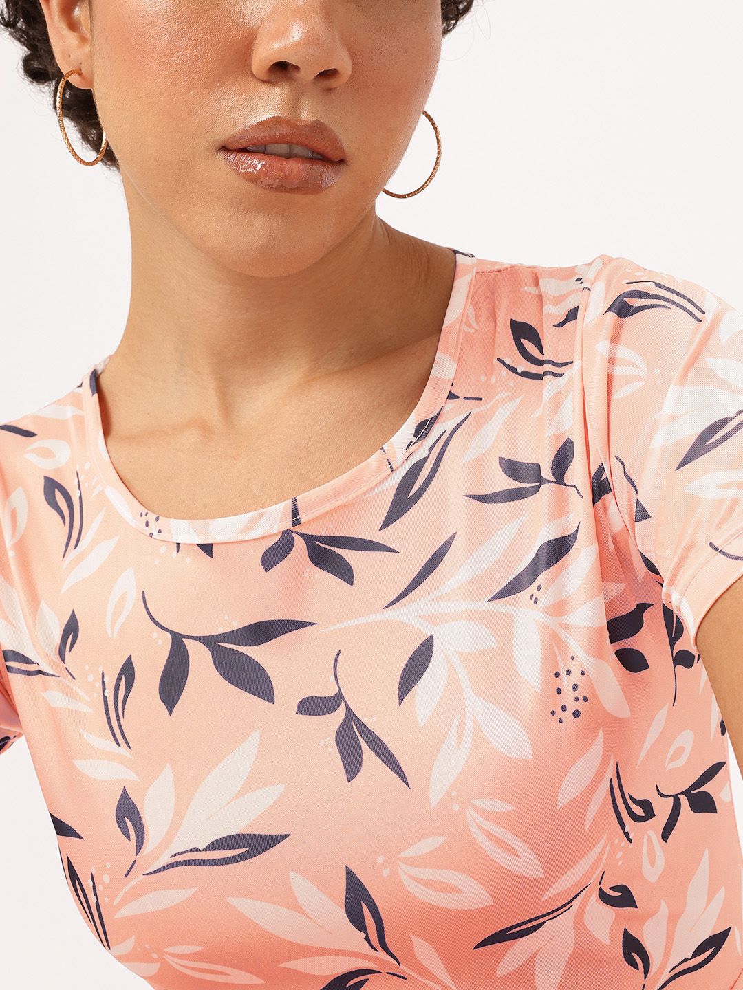 DressBerry Pretty in Pastel Floral Print Satin Finish Sheath Dress