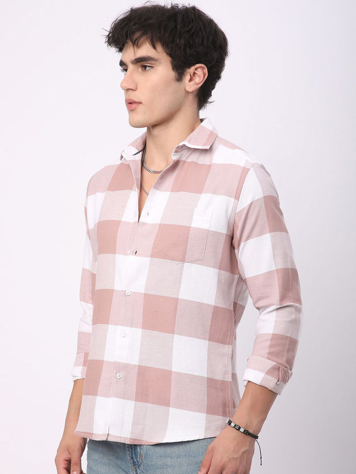 VASTRADO Men Classic Slim Fit Checked Casual Shirt