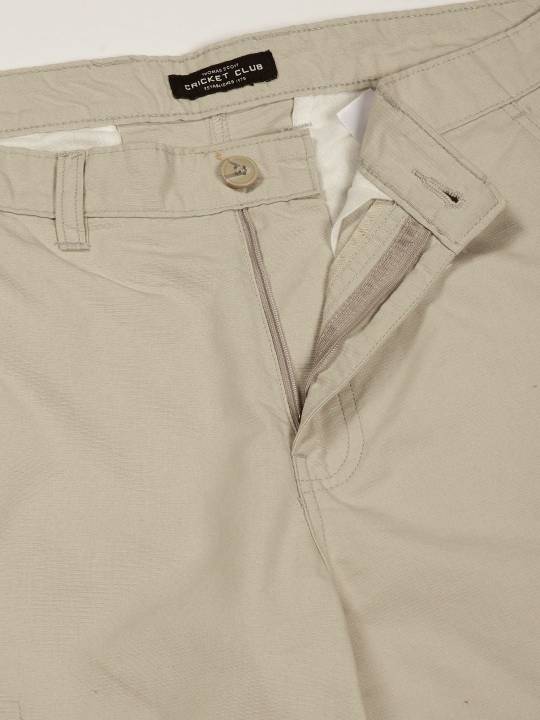 Thomas Scott Men Smart Cotton Regular Fit Cargos Trousers