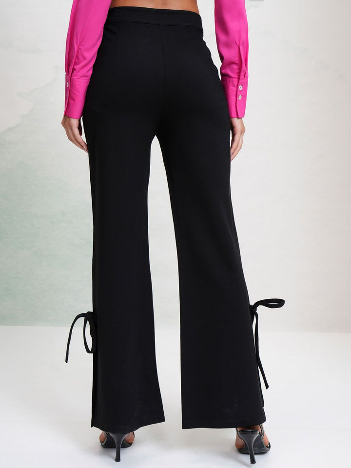 Tokyo Talkies Women Solid Hi-Waist Bootcut Pants Trousers