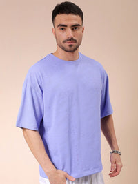 The Indian Garage Co Men Self Design Round Neck Oversized T-shirt