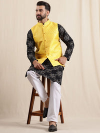 Anouk Men Ethnic Motifs Printed Regular Kurta with Pyjamas with Nehru Jacket