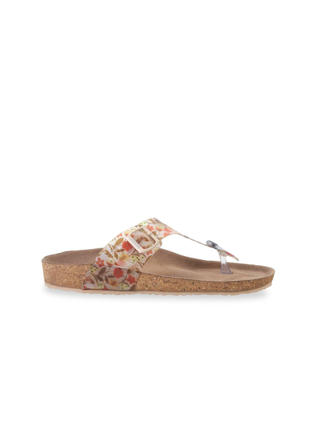 Mochi Women Printed Open Toe Flats with Buckles