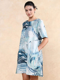 Rareism Women Abstract Printed A-Line Mini Dress