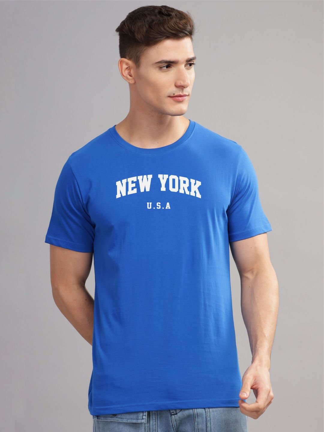 ADRO Men Typography Printed Applique T-shirt