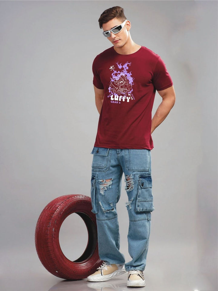 ADRO Men Typography Printed Raw Edge T-shirt