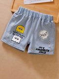 YK Boys Printed  Mid Rise Regular Fit Denim Shorts