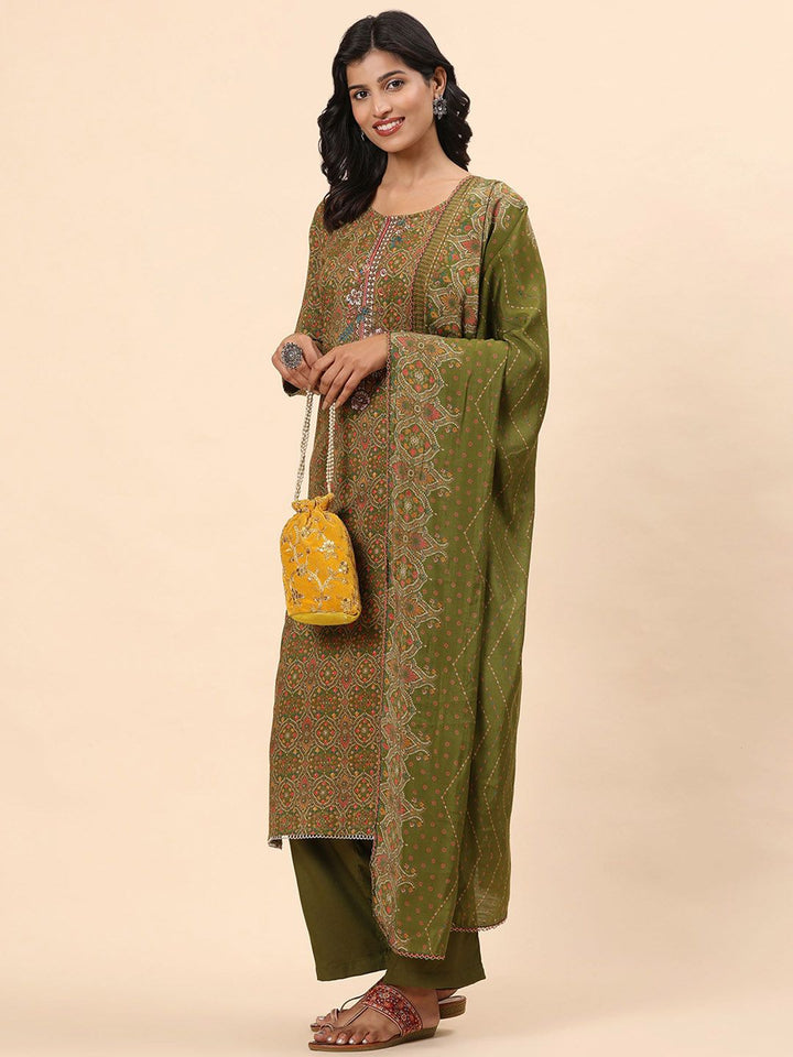 Mamicha Women Ethnic Motifs Printed Regular Pure Cotton Kurta with Palazzos & With Dupatta