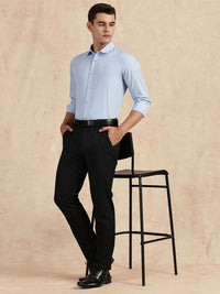 Thomas Scott Men Classic Slim Fit Solid Spread Collar Pure Cotton Formal Shirt