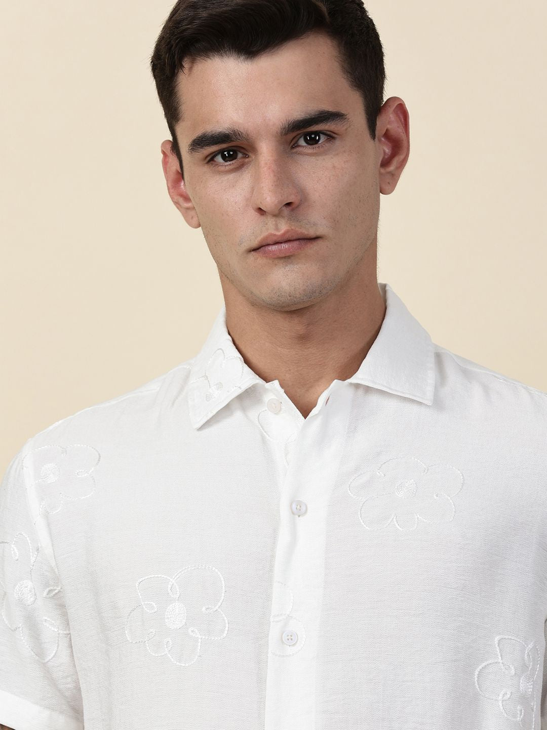 Thomas Scott Men Embroidered Regular Fit Casual Shirt