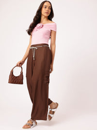 DressBerry Women Eclectic Essentials Belted Cargo Trousers
