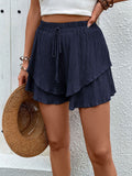 DressBerry Women Textured Layered Shorts