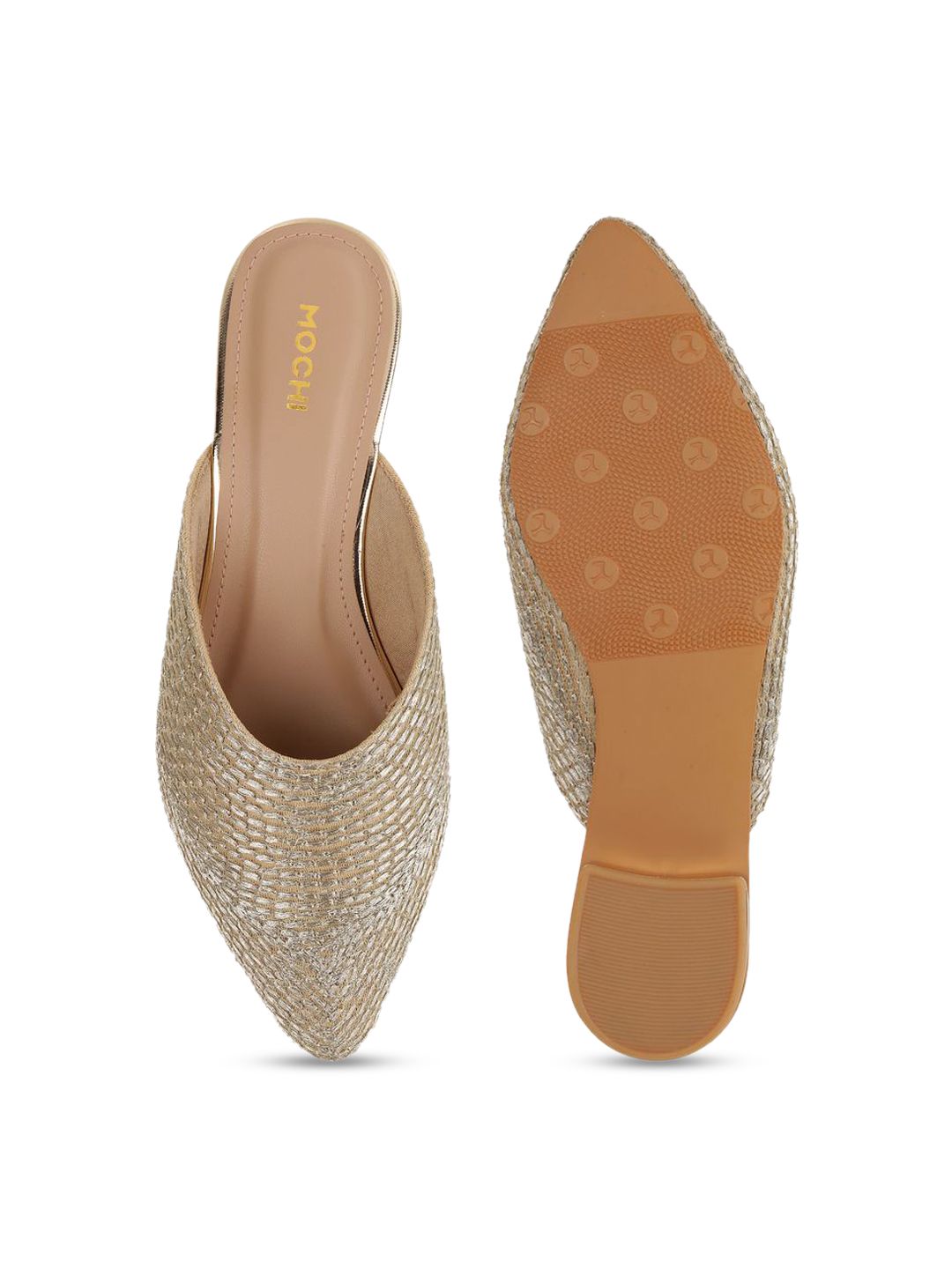 Mochi Women Woven Design Mules