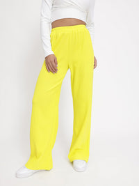 DressBerry Women Ribbed Babe Flared Trouser