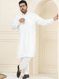 SOJANYA PLUS Shirt Collar Pathani Kurta With Pyjama